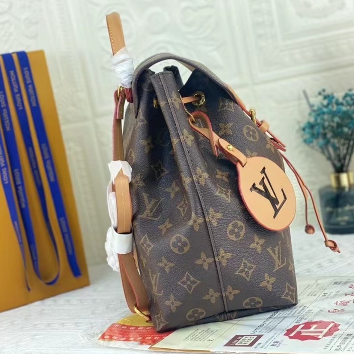 [Prepárese para salir] Original auténtica 100% Louis Vuitton LV nueva  mochila para mujer moda mochila portátil simple y versátil de gran capacidad