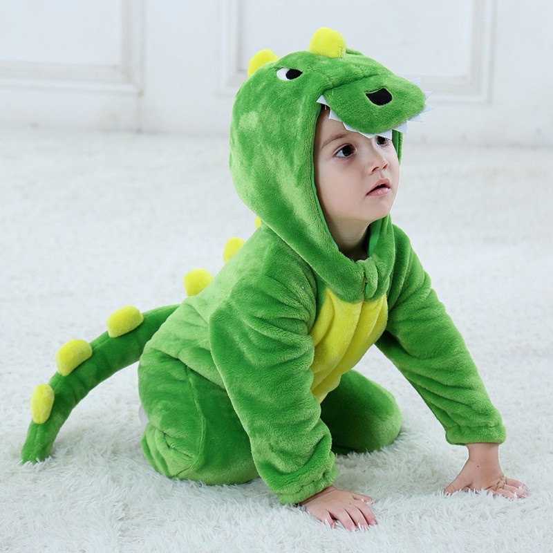 Mameluco De Beb De Una Pieza Disfraz De Dinosaurio Ni o Ropa De Invierno De Franela Suave Mono