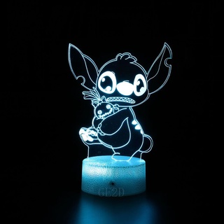 Stitch Night Light Gifts, Lilo And Stitch Lampara De Mesa Led 3D Control  Remoto