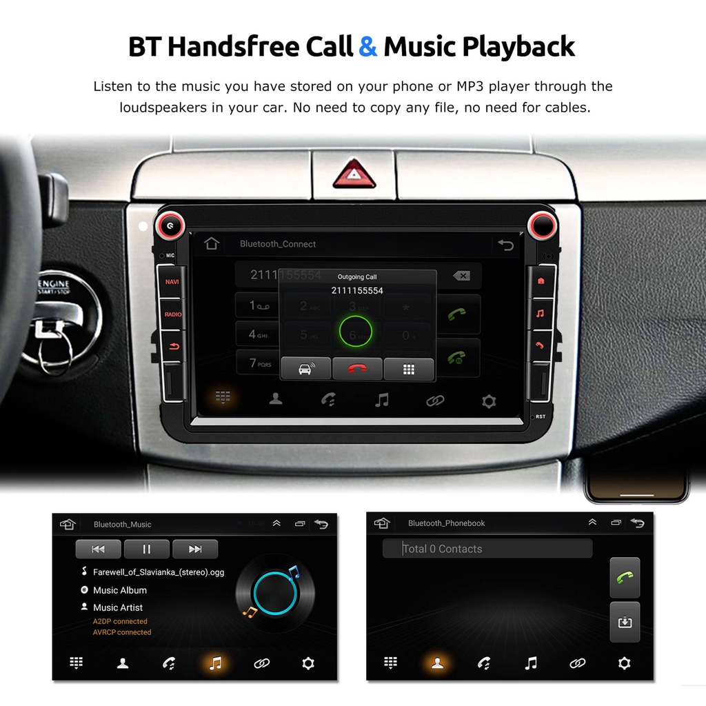 EKLEVA 8 Pulgadas Android Car Radio 2 Din Auto Estéreo Reproductor ...