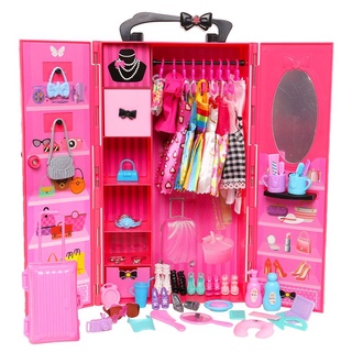 55pcs muñeca accesorios barbie zapatos bolsas accesorios ropa muñeca vestir  juego niñas jugar casa juguetes