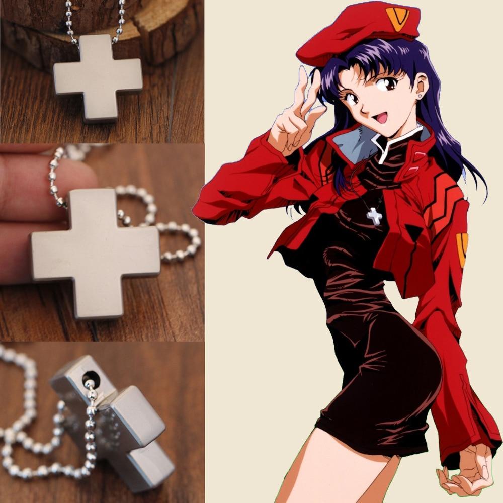 Anime EVA Katsuragi Misato Aleación Cruz Colgante Collar Cosplay Joyería  Cuentas Cadena Amuleto | Shopee México