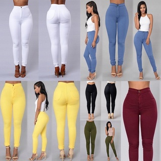 Pantalones casuales de mujer Cintura alta Slim Fit Damas de mujer