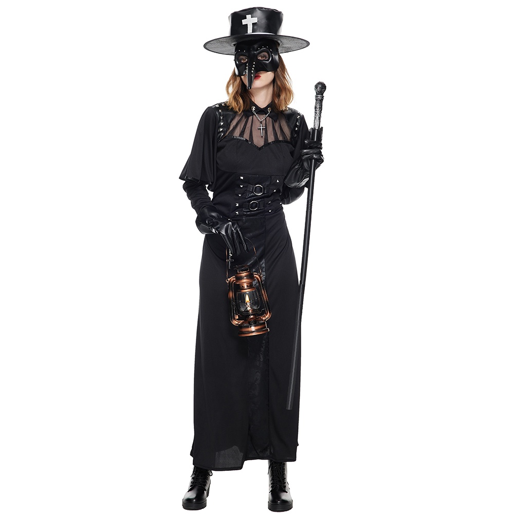 Disfraz de Doctor de peste clásica para mujeres, disfraz de médico de  terror para adultos, traje Medieval Steampunk, enfermera de pico, trajes de 
