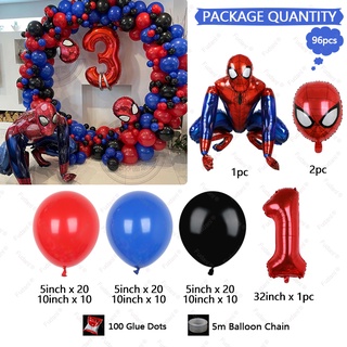 96pcs Spiderman Iron Man Superman 3D Foil Globos Niños Cumpleaños Rojo Azul  Guirnalda Arco Kit Para Decoraciones De Fiesta Decoración De Tema Niñas  Regalos | Shopee México