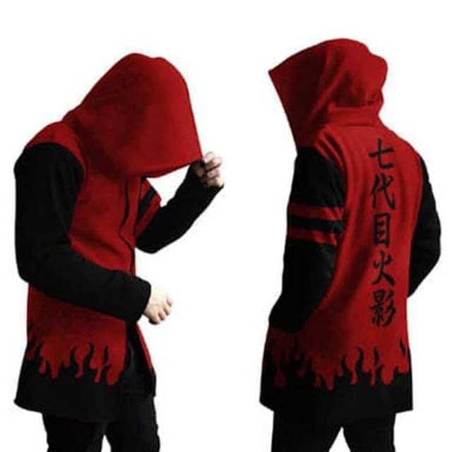 Estación de policía límite recinto Premium negro rojo Hokage túnicas/abrigos de Anime/manos de hombre/abrigos  Naruto/ropa de abrigo | Shopee México
