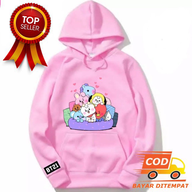 Sudadera con capucha para niñas de 4 a 12 años anime bts21 | Chamarra  suéter infantil Bts21