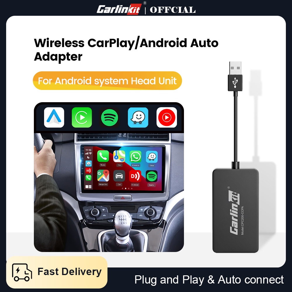 Carlinkit 2022 Nuevo Adaptador De Juego De Coche Inalámbrico WiFi Para  Android Unidad Principal auto carplay dongle box