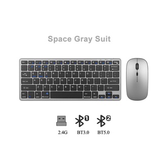 Combo de teclado y mouse inalámbricos Bluetooth, ultra delgado, portátil,  multidispositivo, teclado y mouse inalámbricos para Windows, computadora