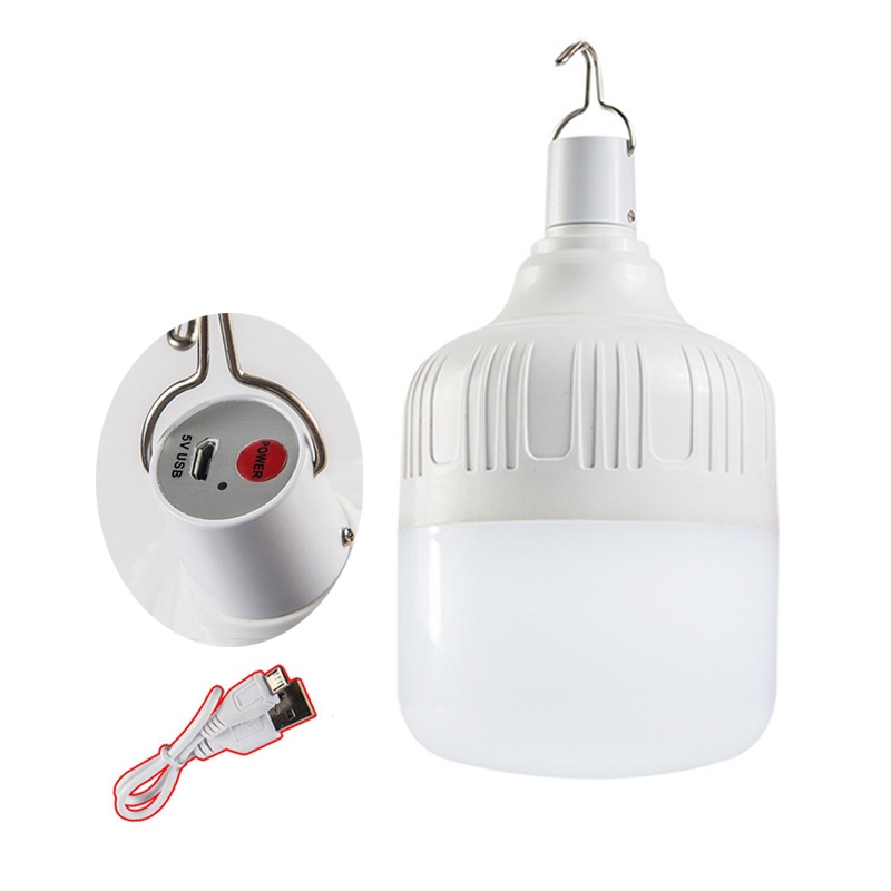 Comprar Bombilla LED recargable por USB, 80W, para acampar al aire libre,  pesca nocturna, iluminación de emergencia, 1 ud.