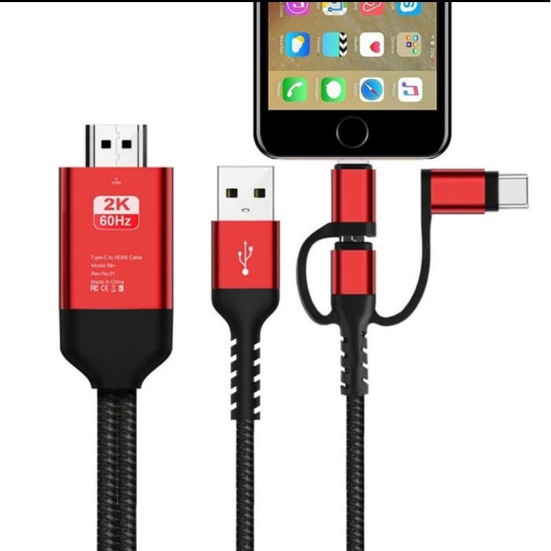 Cable 3 en 1 MHL para Android IOS a TV HDTV HDMI Micro USB Type C Iphone Lightning convertidor Shopee Mexico