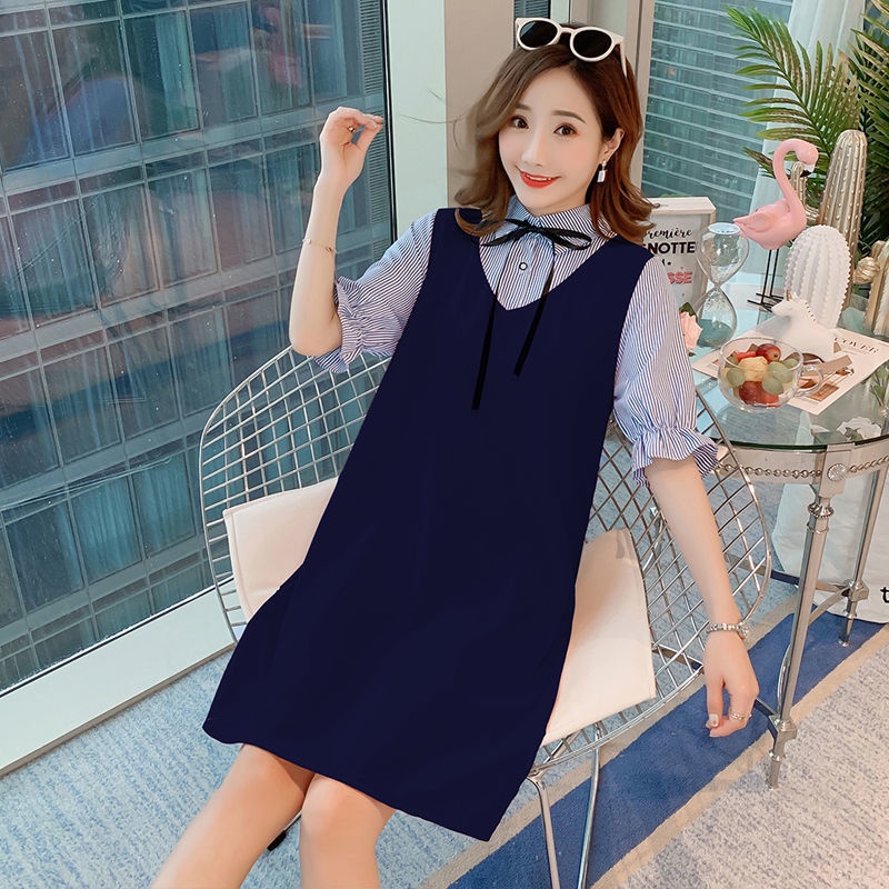 Vestido de maternidad de moda coreana para mujeres embarazadas, ropa de  embarazo elegante plisada con cuello en V, línea A, ajustada, #878 / Ropa  de maternidad