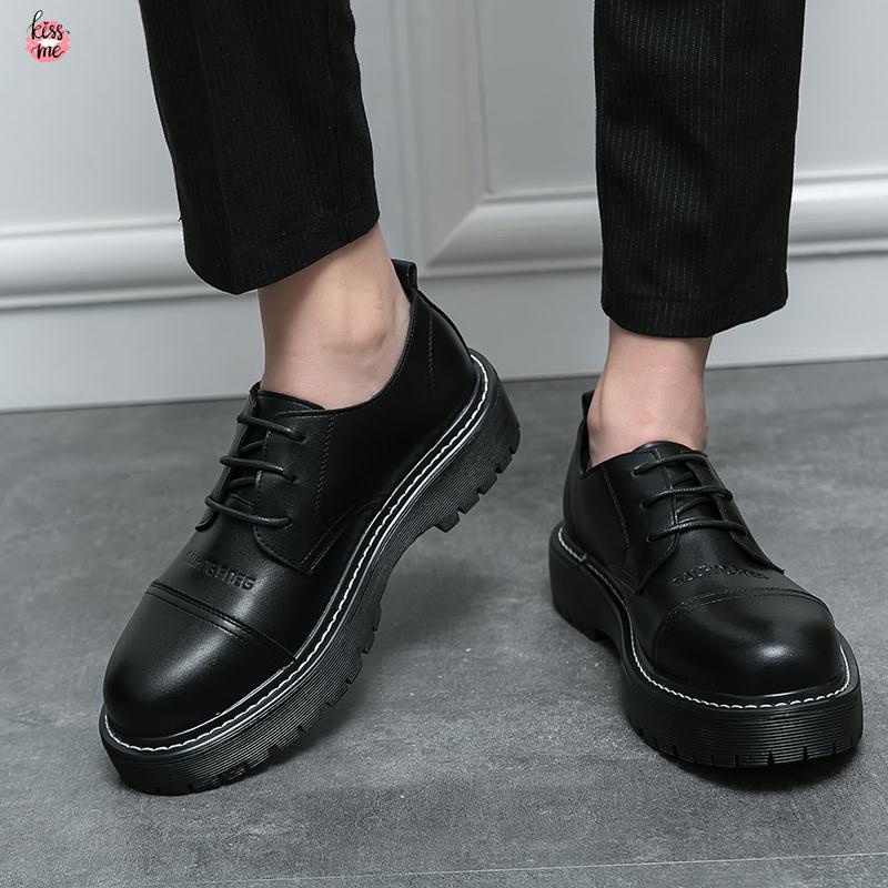 MY Street Style Hombres Negro Corte Bajo Martens Cuero Genuino Zapatos Tamaño 38-45 Hombre Británico Retro Botas De | Shopee México