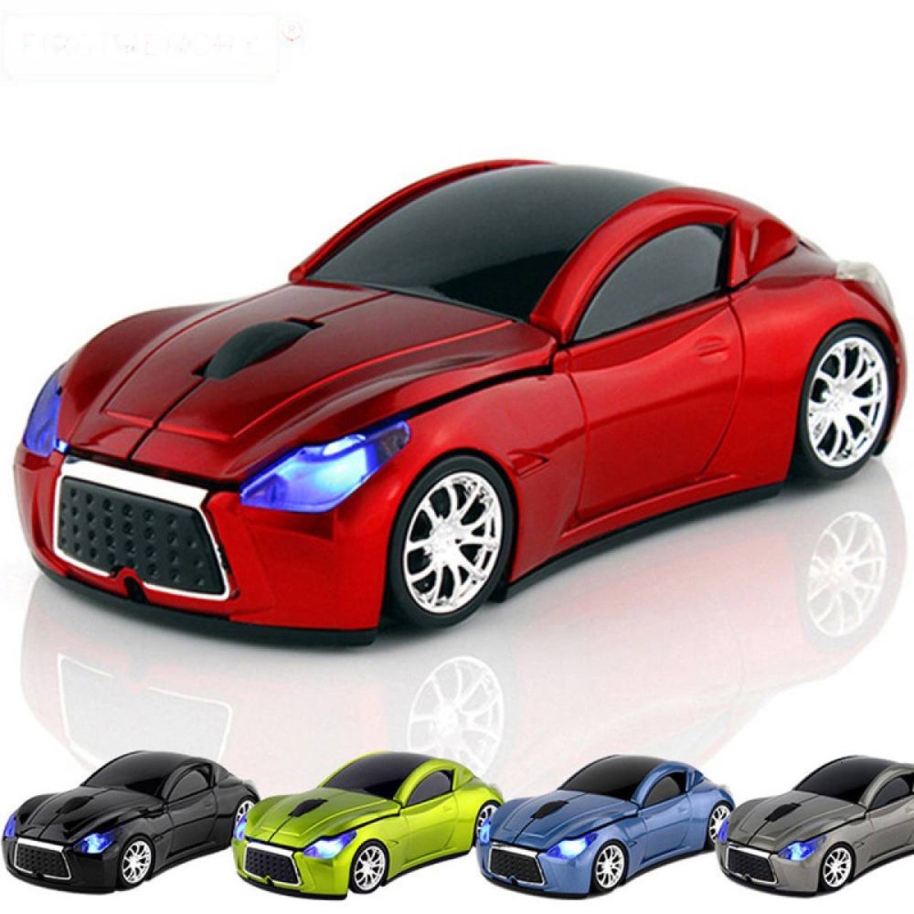 Mouse Inalámbrico 1600 DPI con Diseño de Carro Deportivo