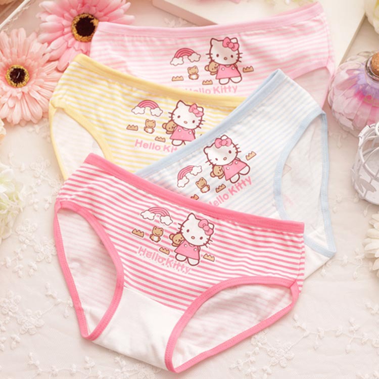 Ropa interior Sexy de Hello Kitty para mujer, calzones de algodón