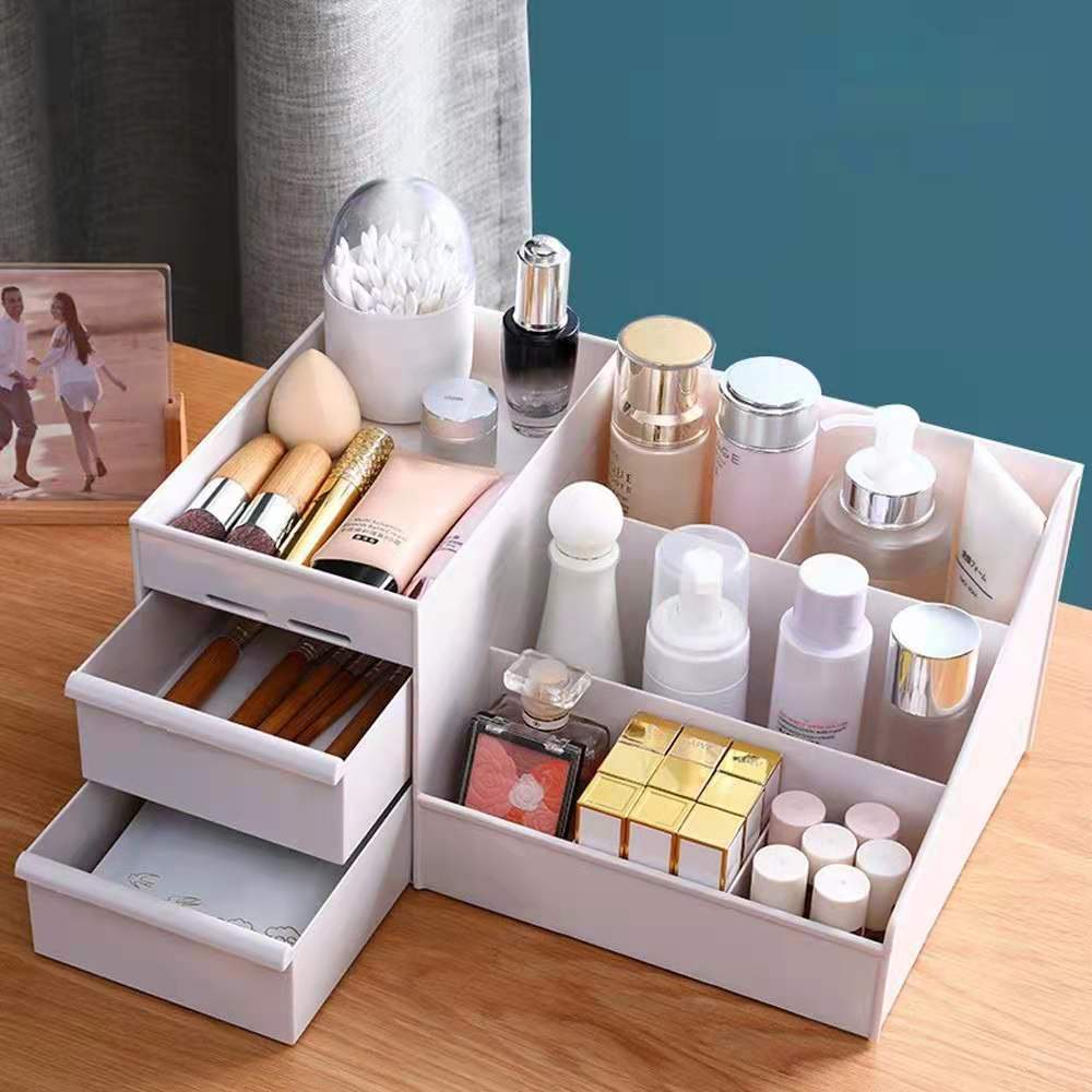 Cabilock Caja de almacenamiento de joyas, organizador de maquillaje,  organizador de cremas, organizador de cosméticos, soporte para maquillaje
