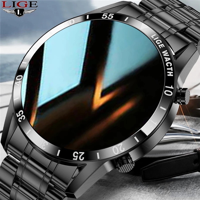 Lige - Reloj Inteligente Para Hombre bluetooth, Impermeable Color