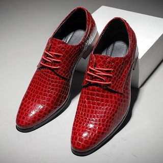 Zapatos De Vestir De Novia Formales Para Hombre Oxfords Charol Rojo Talla 47 | Shopee México
