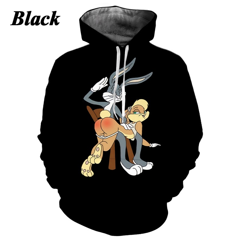 bugs bunny Hombres Moda casual Impresion 3d cool funny hoodie top Estilo Fino