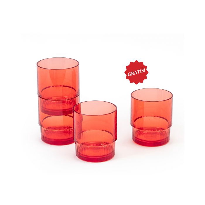 Vaso de cristal tupperware (1 juego contiene 4 piezas) vaso de  vidrio/tupperware tupperware