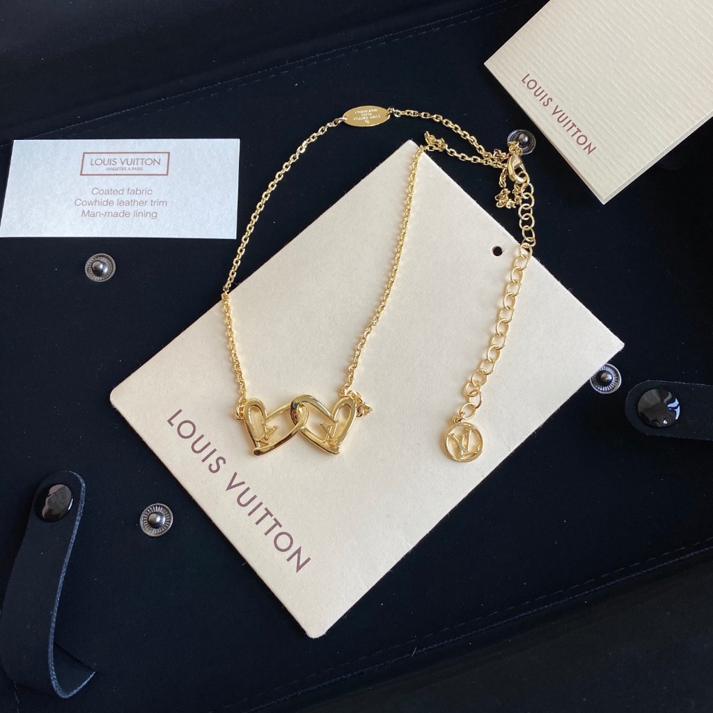 Louis Vuitton Collar De Moda Patrón Accesorios Coreano Simple LV Letra  Cadenas Gargantilla Delicada Colgante Joyería