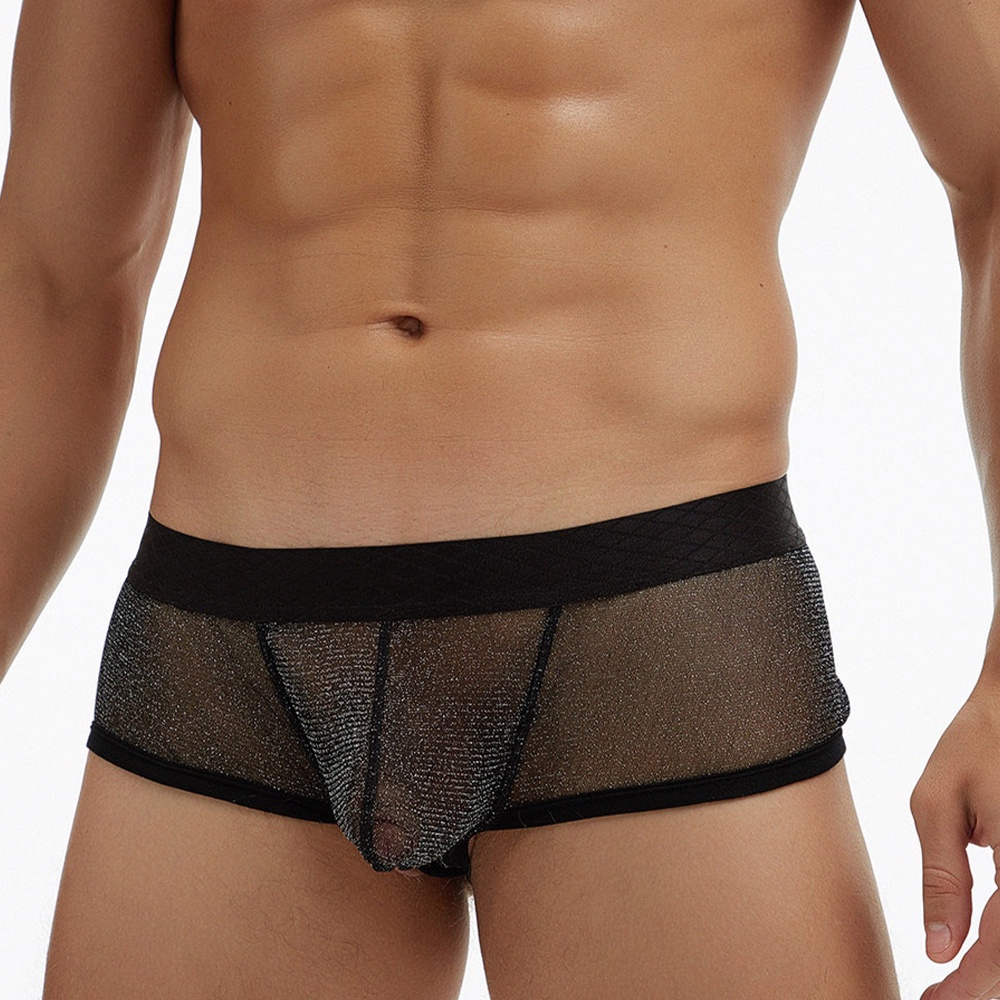 Short discount transparente hombre