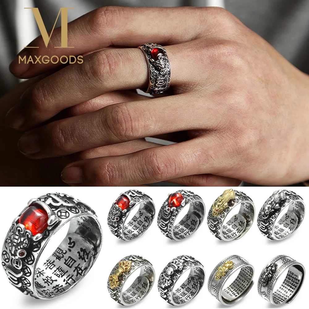 Anillo de Feng Shui, anillos de buena suerte, joyería budista, anillo  ajustable, amuleto de riqueza de la suerte, anillo ajustable abierto para