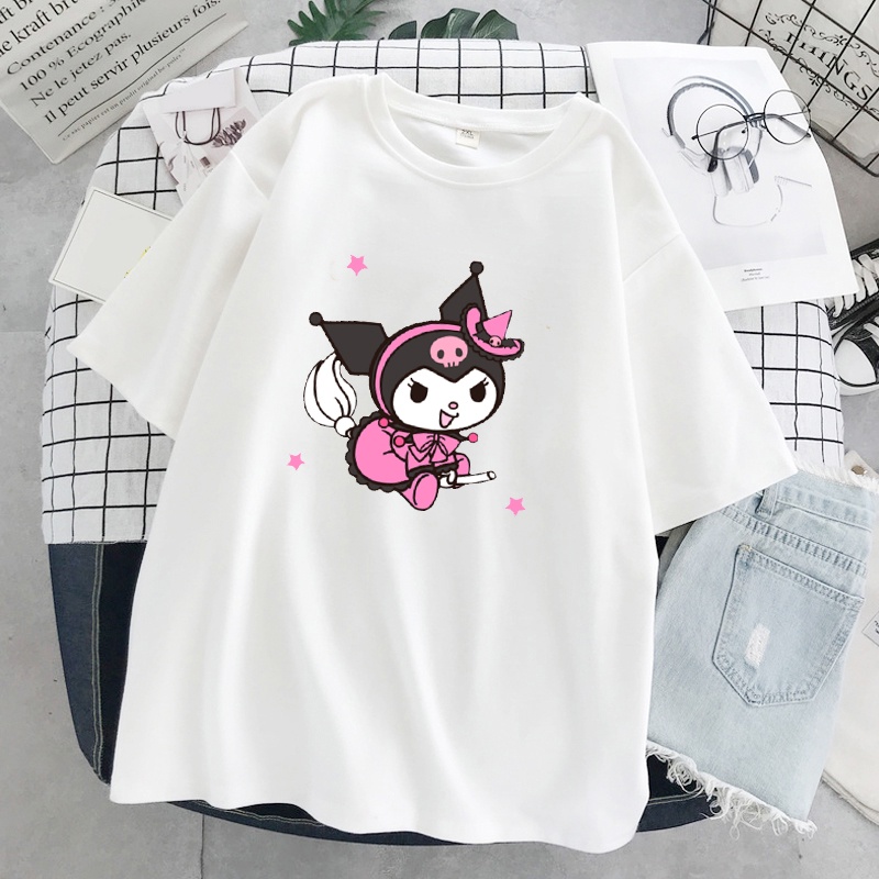 Neue Sommer Camiseta Anime Kuromi Sommer Streetwear O-Asschnit S Es M ...