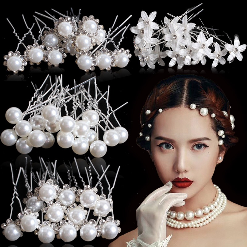 30 Piezas Horquillas Pelo Mujer de Novia, Horquillas Perlas de Diamantes  Horquillas, Pinzas para el Cabello en Forma de U para la Boda y Fiesta para