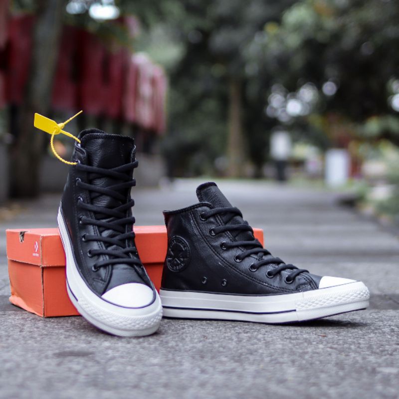 Converse negras hombre cuero hotsell