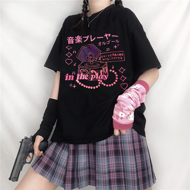 DanceeMangoo Womens Kawaii Shirt Harajuku Japanese Streetwear