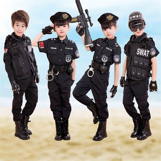 Disfraz de oficial de policía para niños, disfraz SWAT para niños, juego de  rol de policía con chaleco, casco para niños de 3 a 10 a 12, regalo de