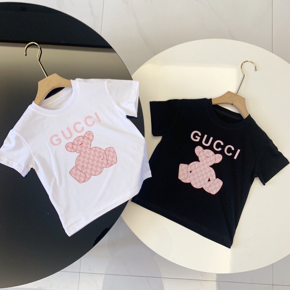 GUCCI Ni os Ni as Camisetas De Manga Corta Verano 2022 Nuevo Estilo De Moda C moda Textura Completa Top