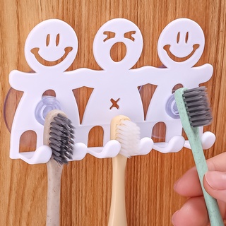 Soporte de succión para cepillo de dientes, estante multiusos para colgar  en la pared, organizador de almacenamiento para Baño - AliExpress