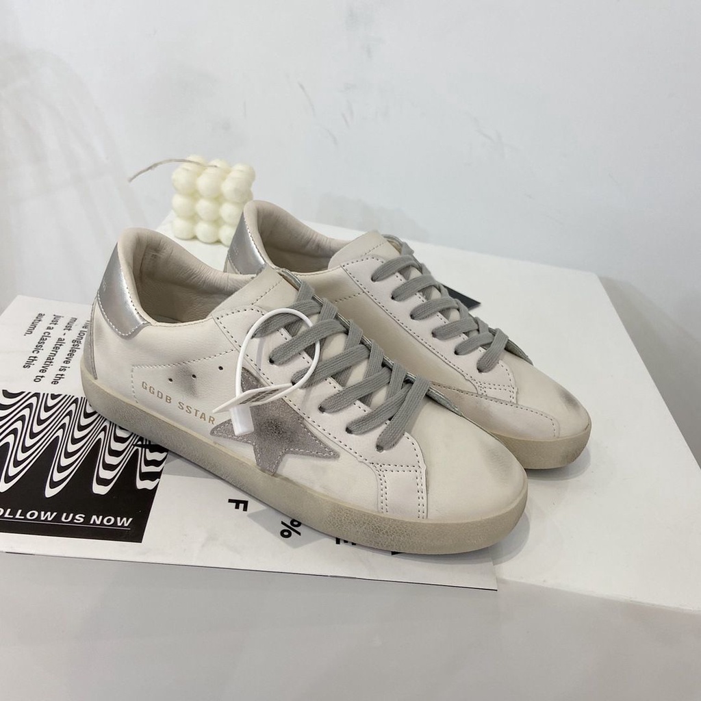 Internet Celebrity Dirty Shoes Women s Genuine Leather Distressed XINGX Flat Sneakers Retro Dirty White Shoes Height Increasing Insole Golden Goose Shoes Shopee Mexico