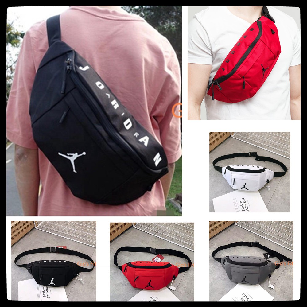 NIKE AJ Air Jordan sling bag letra Logo cintura bolsas inclinadas cartero hombres solo hombro paquete mochila rentable