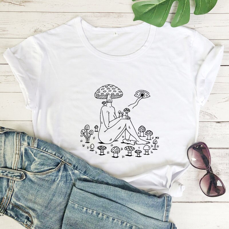 Hongo mujer T shirt est tica Hipster Cottagecore camisetas Tops