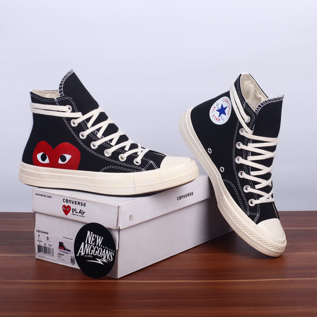 Converse CT 70s High CDG Play Love Comme Des Garcons negro blanco negro blanco Shopee