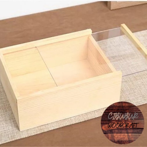 Caja de madera con tapa deslizante, caja de regalo cuadrada de madera de  arce con tapa deslizante, contenedor de regalo ideal o para proyectos de