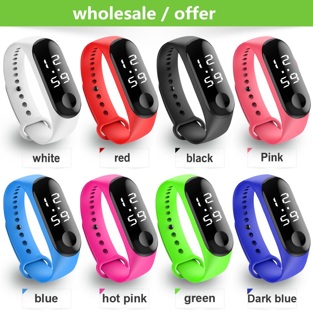 venta al por mayor/oferta] reloj inteligente M3 LED deportivo Digital pulsera  relojes Unisex niño correa de silicona Smartwatch