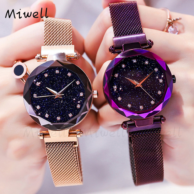 Miwell Nuevo Cielo Estrellado Reloj Mujer Im n Correa De Lujo Diamante Inoxidable Mujeres S Relojes Casuales WH2020 75