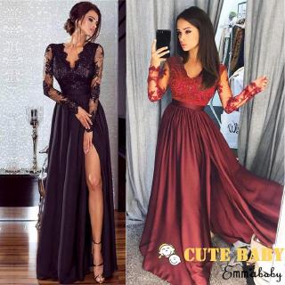 maxi vestidos mujer partido noche rojo otoño largo más tamaño formal mujeres  elegante hendidura vestido para las