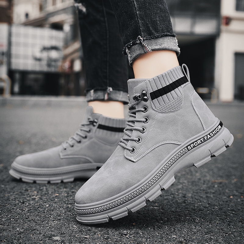 Botas best sale gris hombre