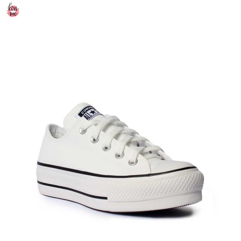 All star store branco couro flatform