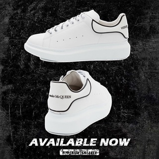 Alexander McQueen Blanco Negro Calidad Original 100 625156WHXMT9074 Zapatillas De Gran Tama o Para Hombre Y Mujer