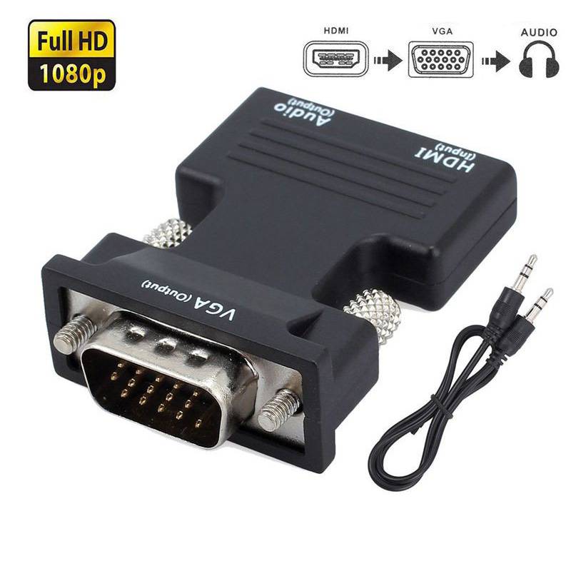 Convertidor VGA a HDMI con Audio Digital Full HD 1080p