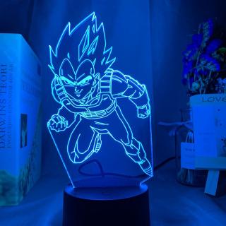 Anime Goku Vegeta 3D Led Night Light Dragon Ball Z lámpara de mesa para  niños, decoración de la habitación de la cama, regalos de cumpleaños y  Navidad
