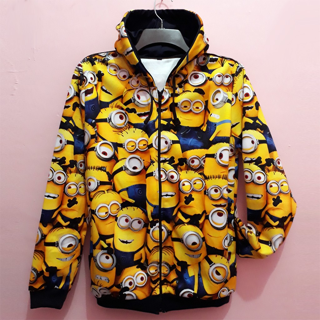 Minions Croded Patron Chamarra Con Capucha Impresion Sublime Completa Material Suave Y Grueso Puede Personalizar La Esc