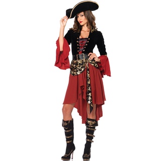 Disfraz de pirata de talla grande para mujer, vestido de fiesta de lujo  para Halloween, Carnaval