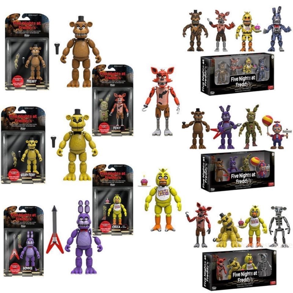 FNAF-figuras de acción de Five Nights at Fredy Bonnie para niños, llavero  de Anime, muñecos